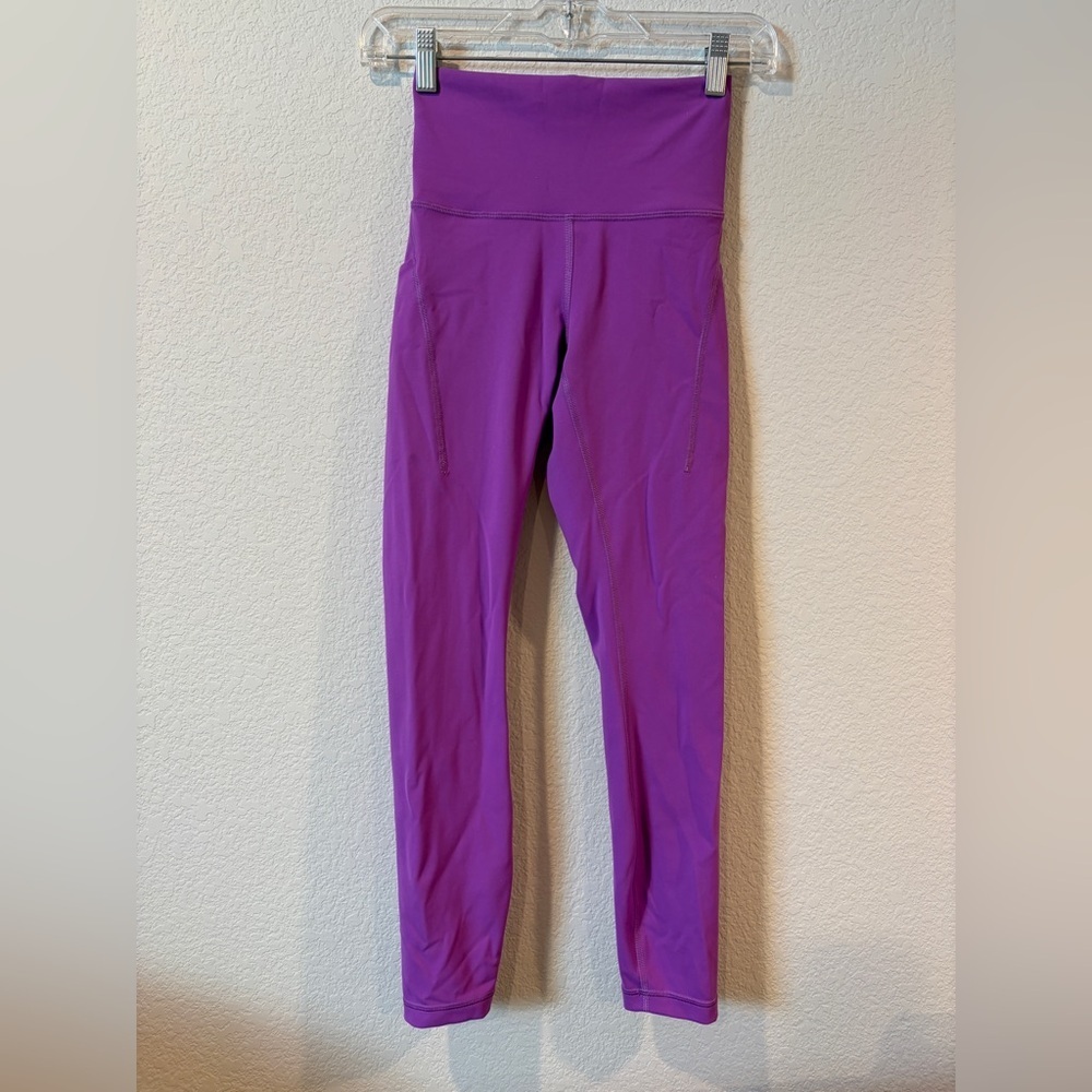 Lululemon Women’s Purple Wunder Train High Rise 25” Tight with Pocket - 4